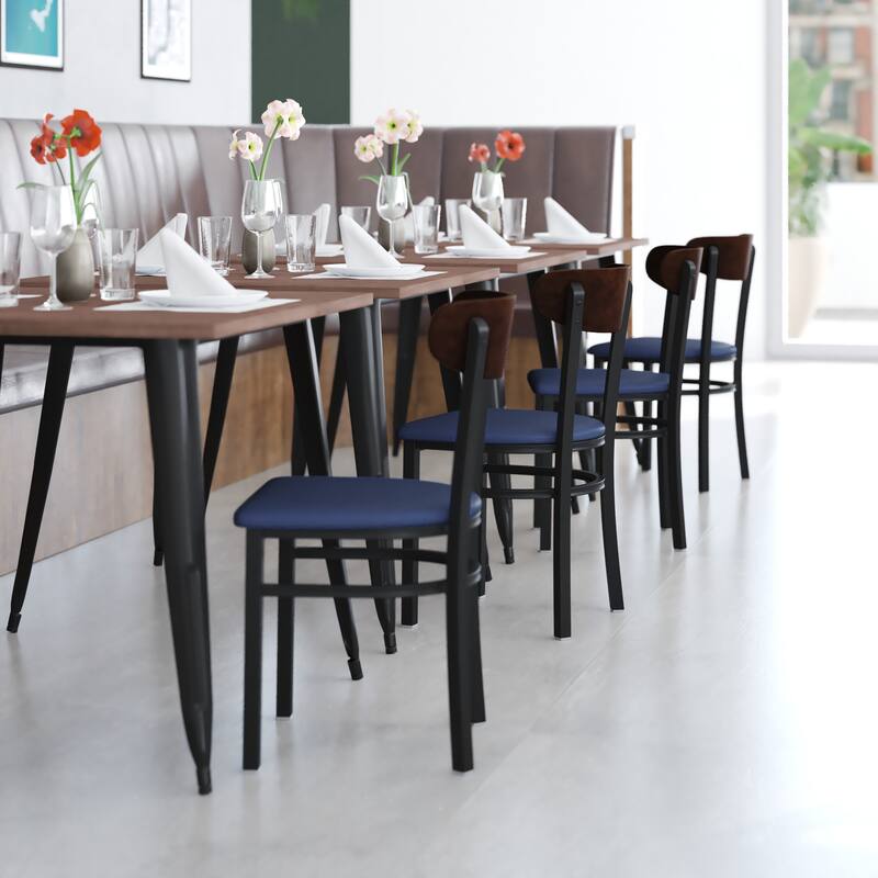 2PK Commercial Metal Dining Chairs with Boomerang Back