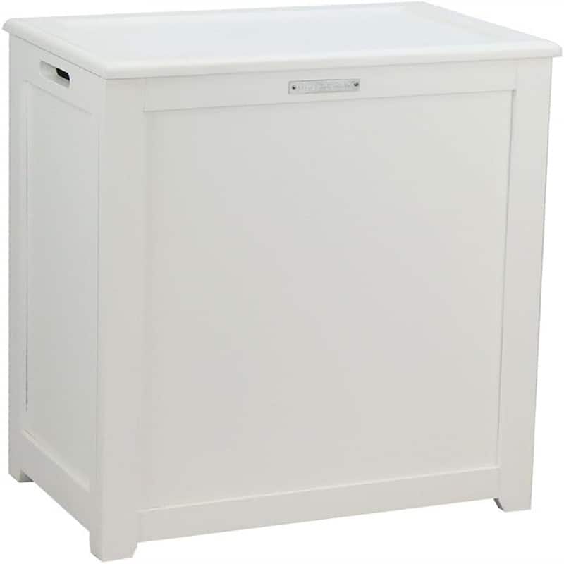Laundry Hamper - 20.16"L x 13.31"W x 23.98"H - 20.16"L x 13.31"W x 23.98"H - white