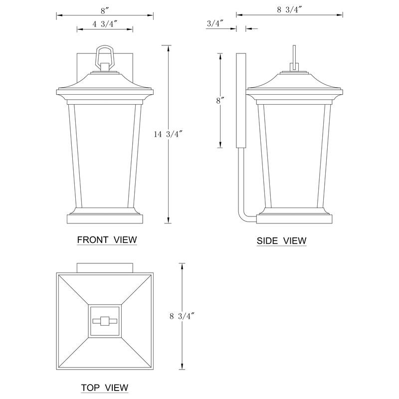 C Cattleya 1-Light Matte Black Dusk to Dawn Outdoor Wall Light