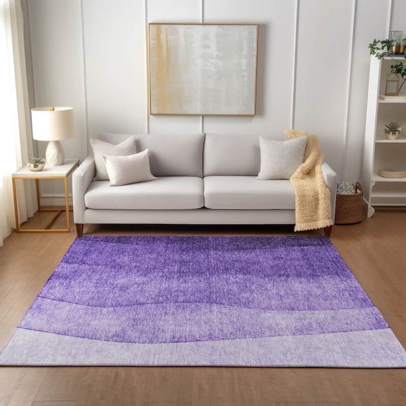 Machine Washable Indoor/ Outdoor Chantille Contemporary Ombre Rug - Purple - 2'6" x 3'10"