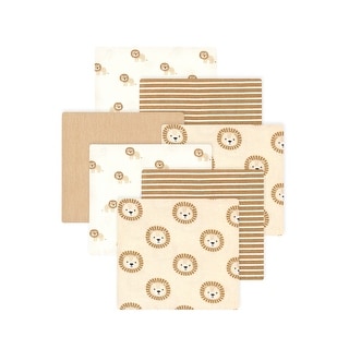 Little Treasure Hudson Baby Cotton Poly Flannel Receiving Blankets Multipack, Brown Brave Lion, 30x30 inches