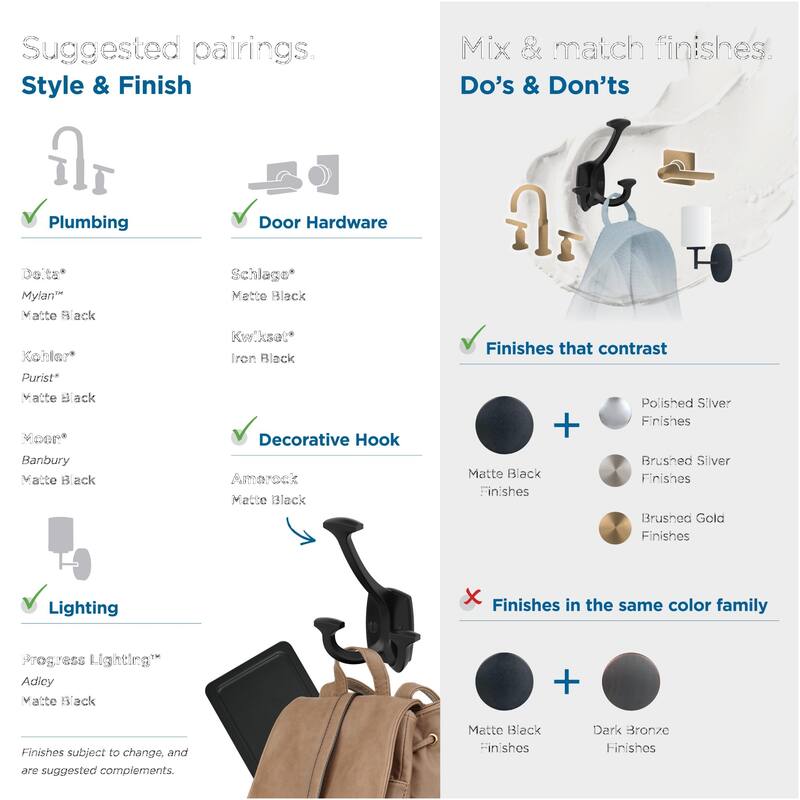 Amerock H37004 Vicinity Triple Robe Hook
