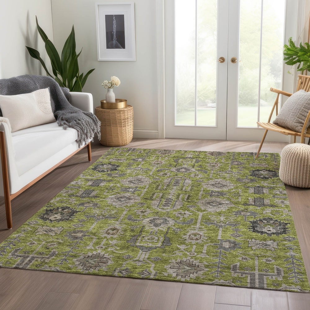 Machine Washable Indoor/ Outdoor Chantille Traditional Boho Rug