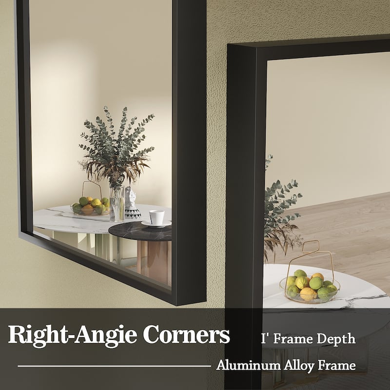 Tempered Glass and Metal Framed French Cleat Mounted Wall Bathroom / Vanity Mirror