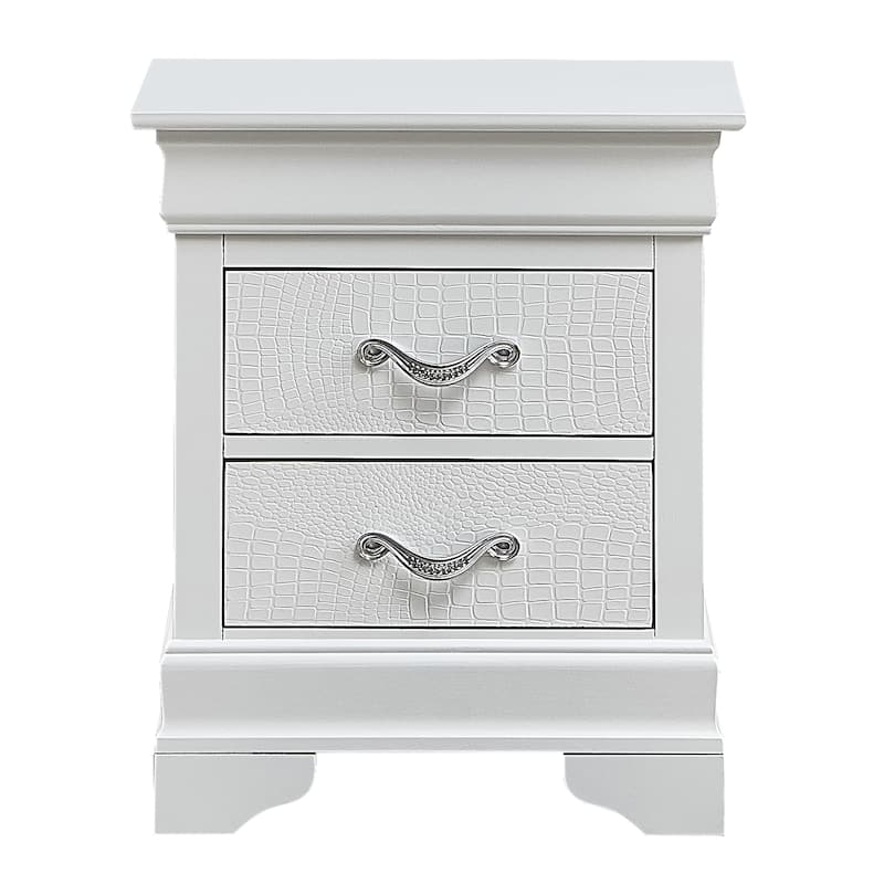 Modern 21-in Metal Handholder 2-Drawer Wood Nightstand