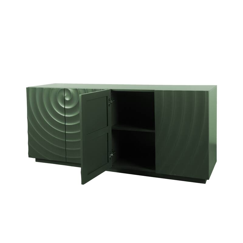 Stylish & Functional 4-Door Cabinet with Suspended Base