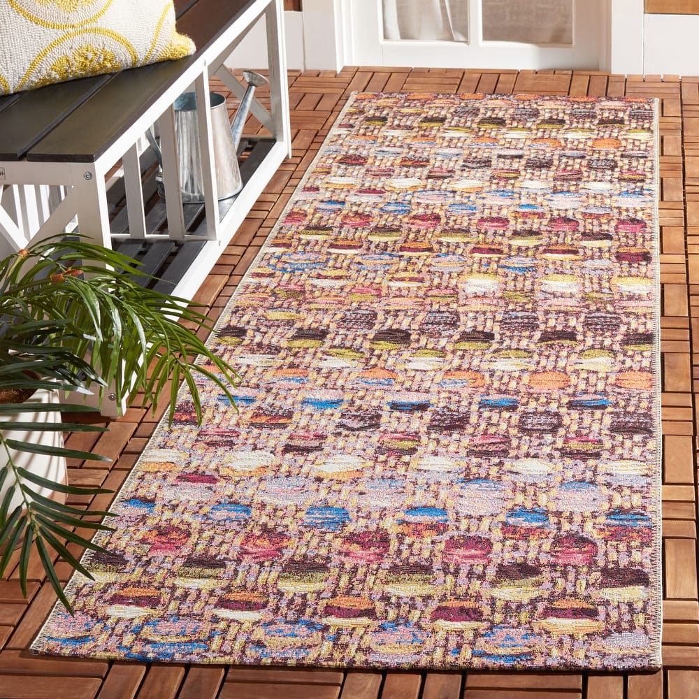 SAFAVIEH Barbados Diva Modern Waterproof Patio Backyard Rug
