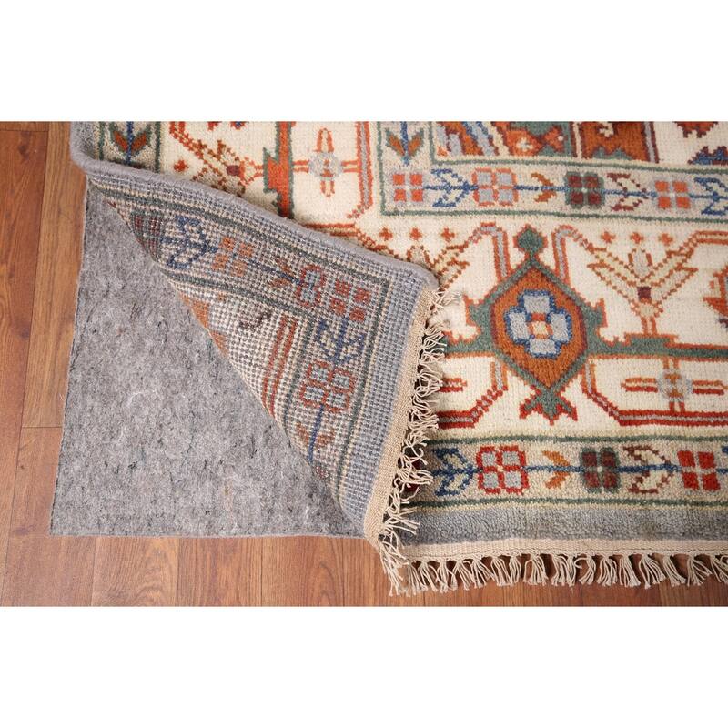 Geometric Heriz Serapi Indian Area Rug Handmade Wool Carpet - 8'8" x 12'2"