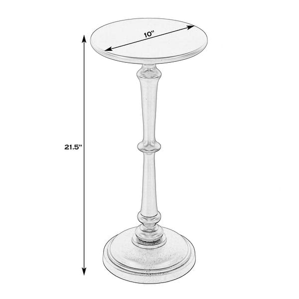 Alisa 10 in. W Round All Metal Pedestal Base End Table