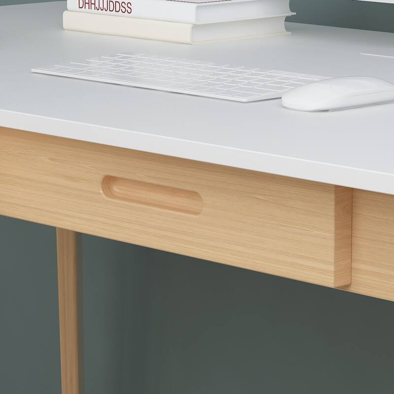 Kerrogee 39.4" Wood Computer Desk with 2 Drawers - 4 Colors