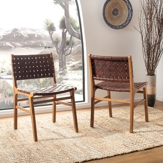 Taika woven leather dining clearance chair