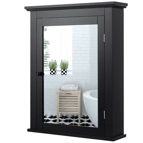 Gymax Bathroom Mirror Cabinet Wall Mounted Adjustable Shelf Medicine - See Details