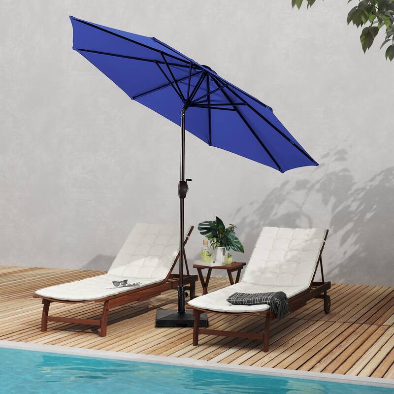Brock 9-Foot Market Patio Umbrella with Concrete Base Weight Stand Included