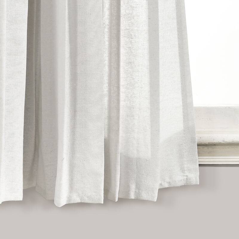 Lush Decor Linen Button Single Panel Window Curtain
