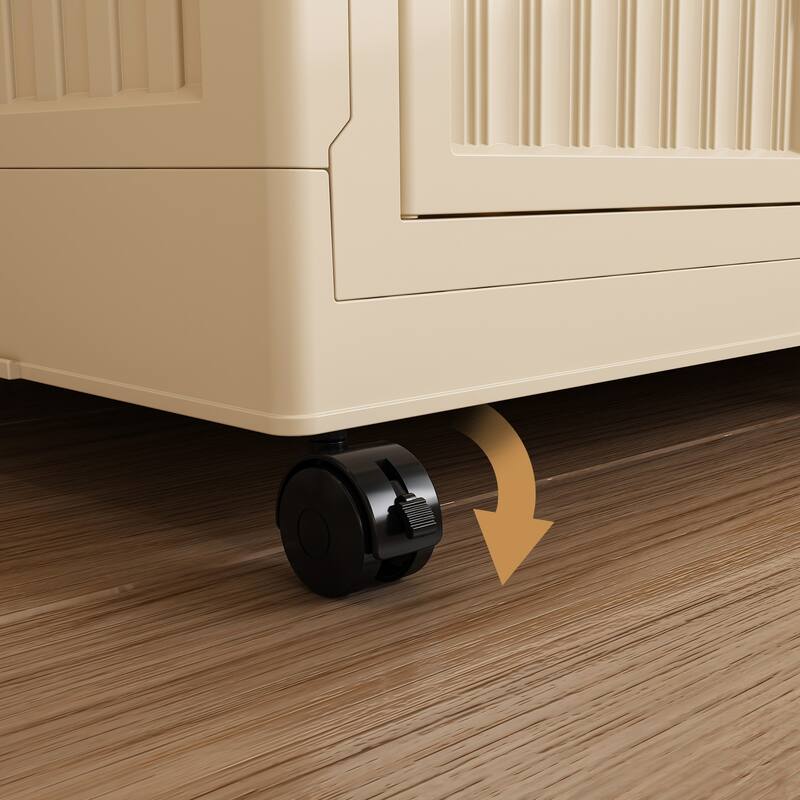 Portable Closet Wardrobe for Renters Students Travelers, Folding Armoire Clothes Cabinet with 9 Cubes & 2 Hanging Rods