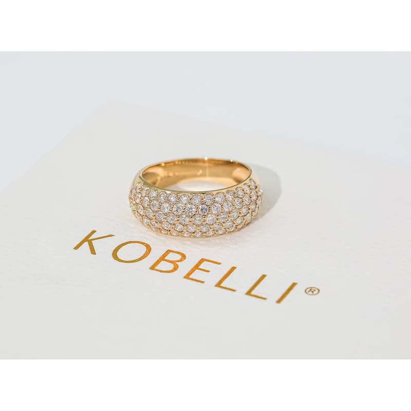 Kobelli 1.25 Carat Lab Grown Diamond 14k Solid Gold Multi-row Wide Puff Band (DEF/VS)