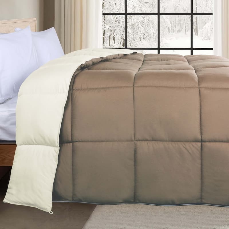 Superior Brushed Microfiber Down Alternative Reversible Comforter