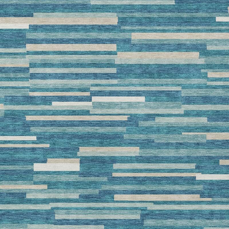 HomeRoots Striped Transitional Rectangle Outdoor Rug