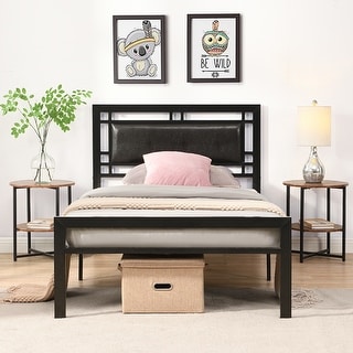 ベッドフレーム Single  bed plus  mattress and storage 76.77'' Twin Size metal bed Sturdy System Metal Bed Frame