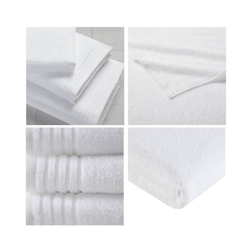 HomeRoots Set of Twelve White Cotton Quick Dry Towel Set - 52.00' X '28.00' X '0.02