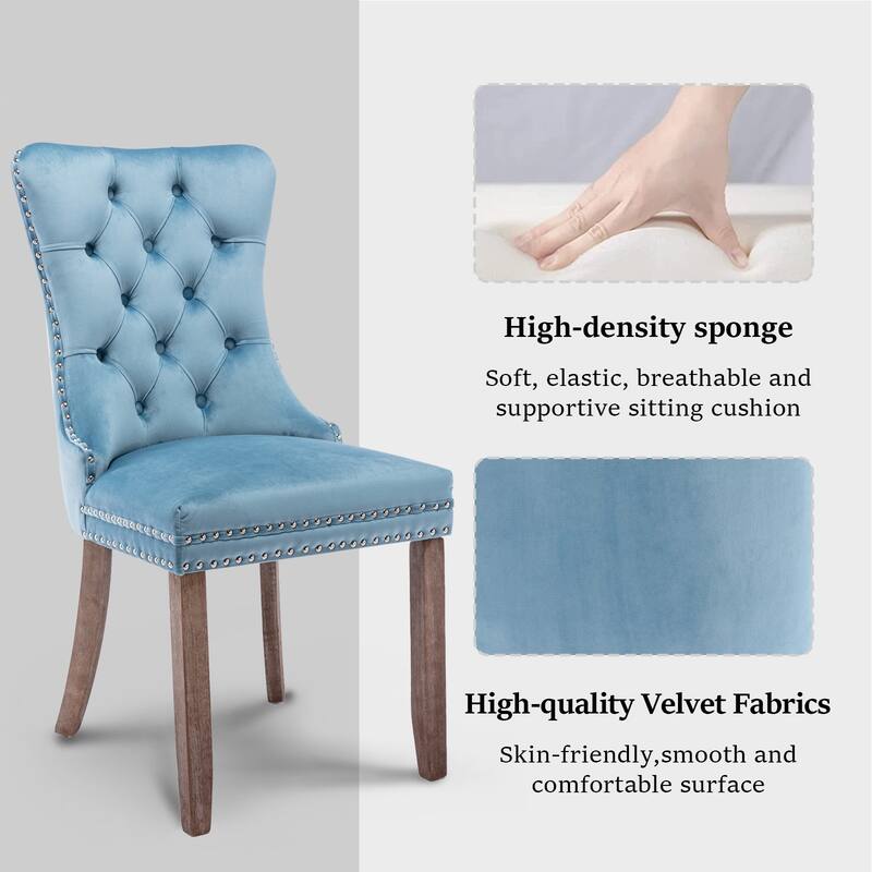 Modern Tufted Velvet Side Dining Chairs (Set of 4)