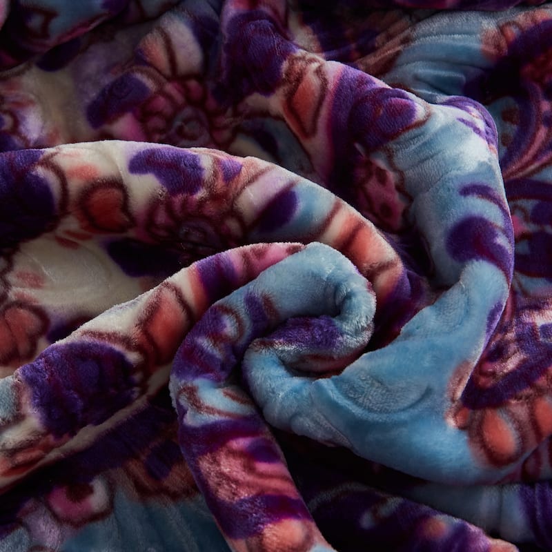 Heavy Crafted Thick Floral 9-pound Winter Fleece Blanket 85"x95"