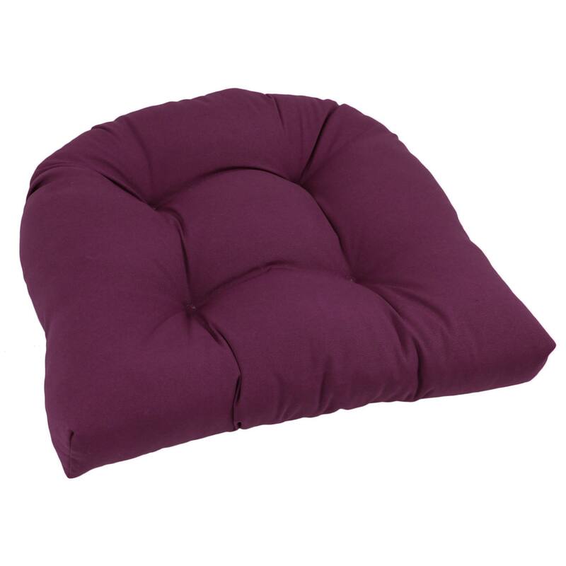 19-inch Twill U-shaped Chair Cushion (Set of 1, 2, or 4) - 19 x 19 - Single - Grape