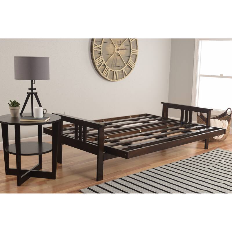 Porch & Den DeSoto Espresso Full-size Futon Set with Linen Mattress