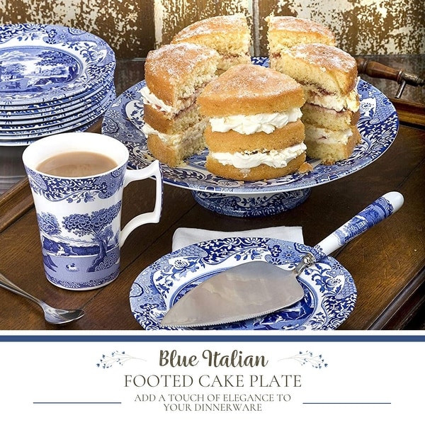 Spode Blue Italian Footed Cake Plate - 10.5 in - Bed Bath & Beyond