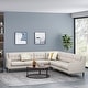 preview thumbnail 42 of 58, Worden Contemporary Tufted Fabric 7 Seater Sectional Sofa Set by Christopher Knight Home - 114.50" L x 114.50" W x 34.00" H Beige + Espresso