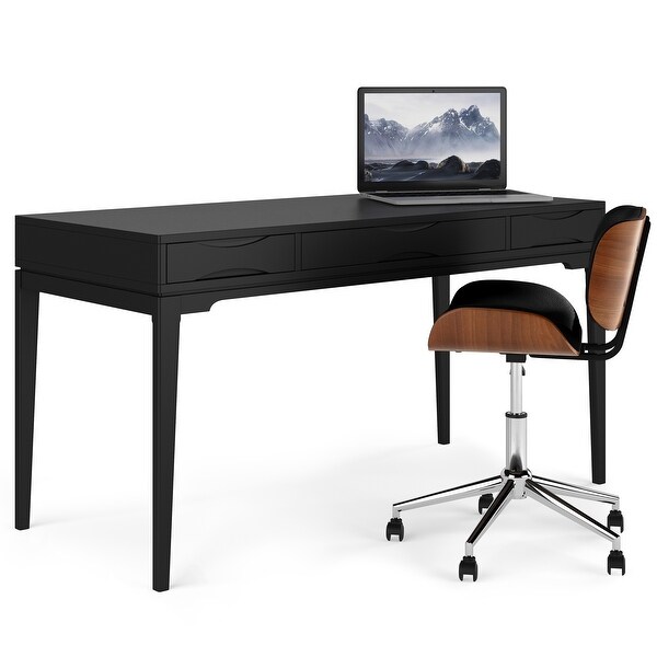 WYNDENHALL Pearson SOLID HARDWOOD Mid Century Modern 60 inch Wide Writing Office Desk