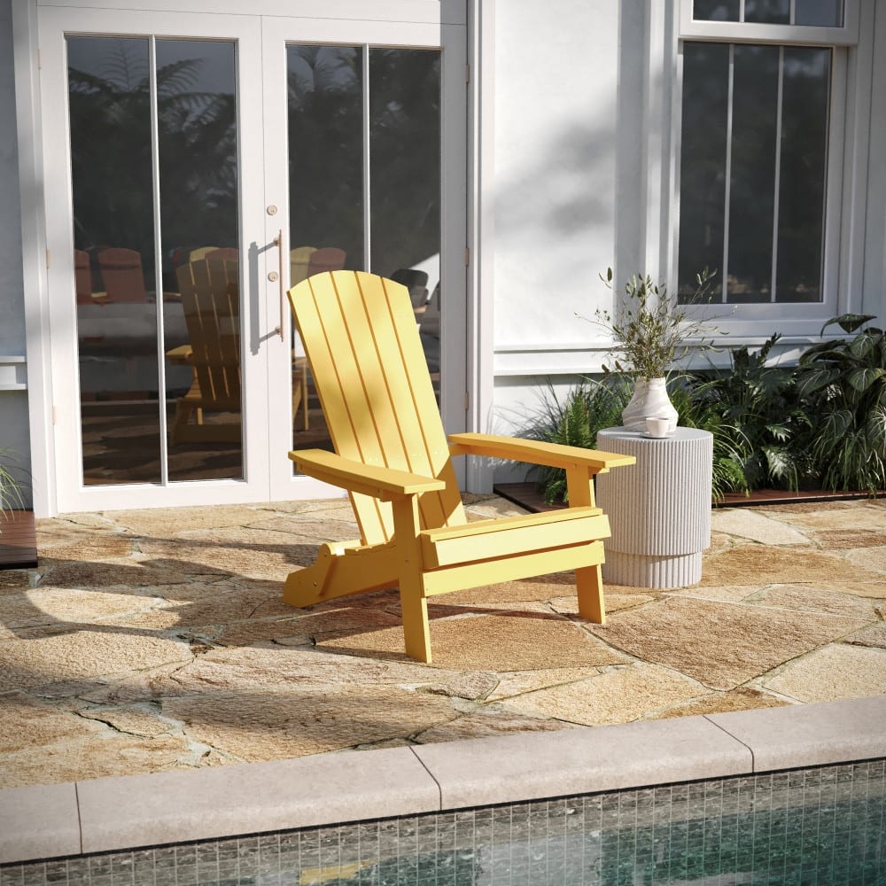 All-Weather Poly Resin Folding Adirondack Chair - Patio Chair