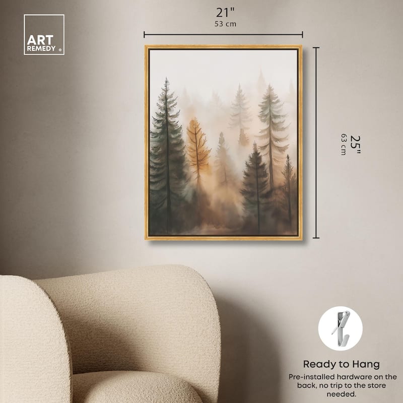 Misty Pines I Canvas by Art Remedy