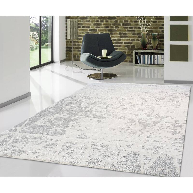 Pasargad Home Turkish Sutton Geometric Area Rug, Ivory/Grey