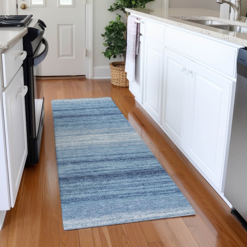 Premium Washable Super Soft Farmhouse Ombre Mayfield Rug - Blue - 2'3" x 7'6"