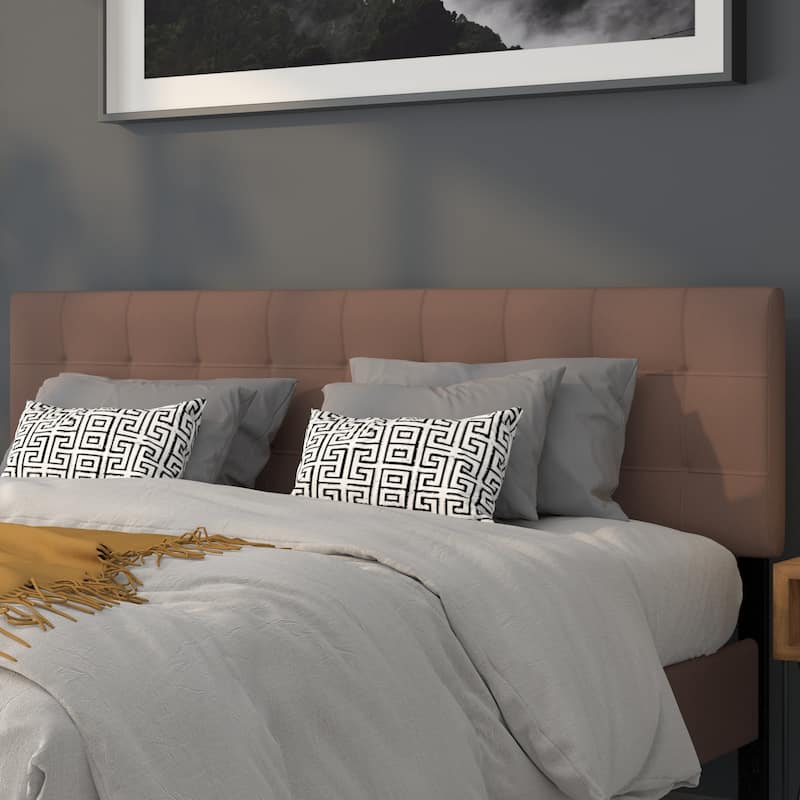 Quilted Tufted Upholstered Headboard - Camel - King