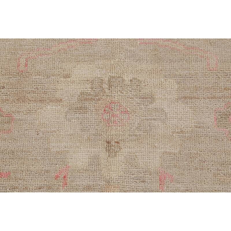 Hand Knotted Oriental 100% Wool Carpet Transitional All-Over Beige & Ivories Oushak Area Rug - 10' 0'' X 8' 0''