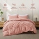 preview thumbnail 29 of 34, Flax Linen Cotton Blend Duvet Cover Set, Durable, and Moisture-Wicking, 3 Piece Bedding Set Full - Queen - Pink