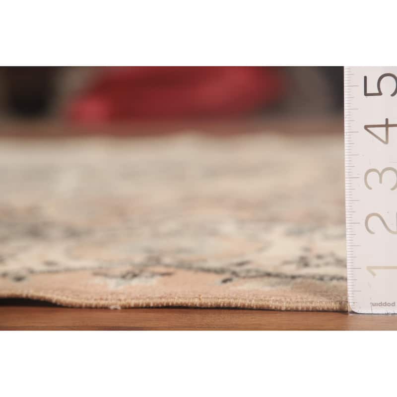Distressed Sparta Turkish Vintage Rug Hand-Knotted Solid Wool Carpet - 6'6" x 9'9"
