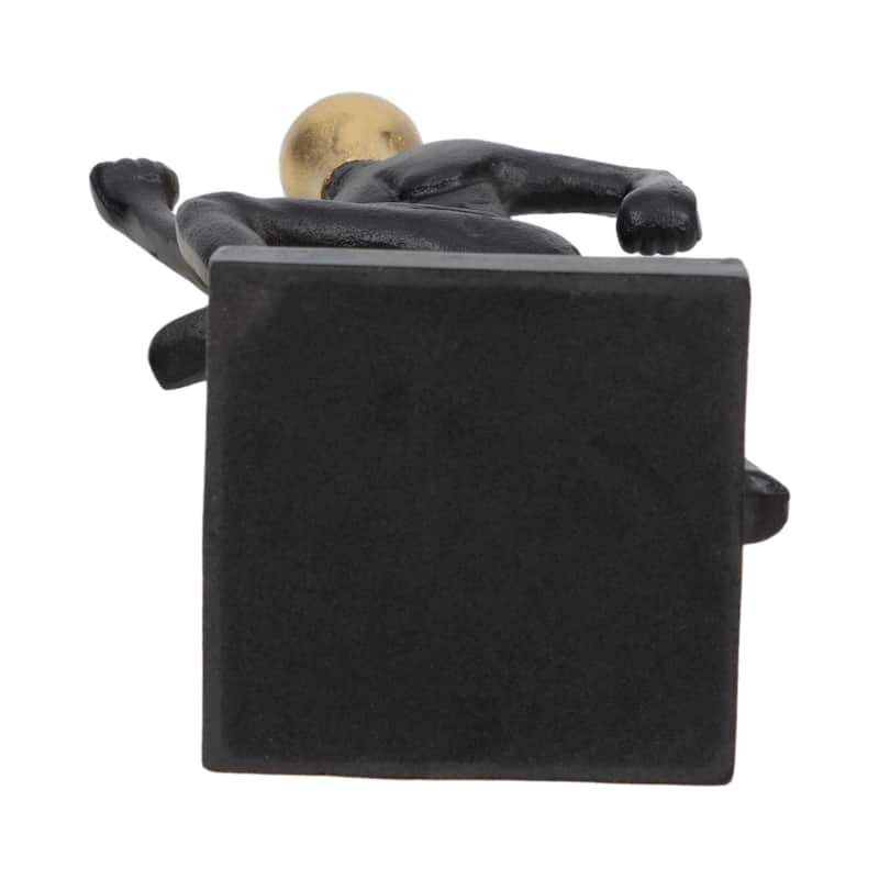 Sagebrook Home Modern Gold and Black Running Man Metal Taper Candle Holder - 7" x 5" x 15" - 7" x 5" x 15"