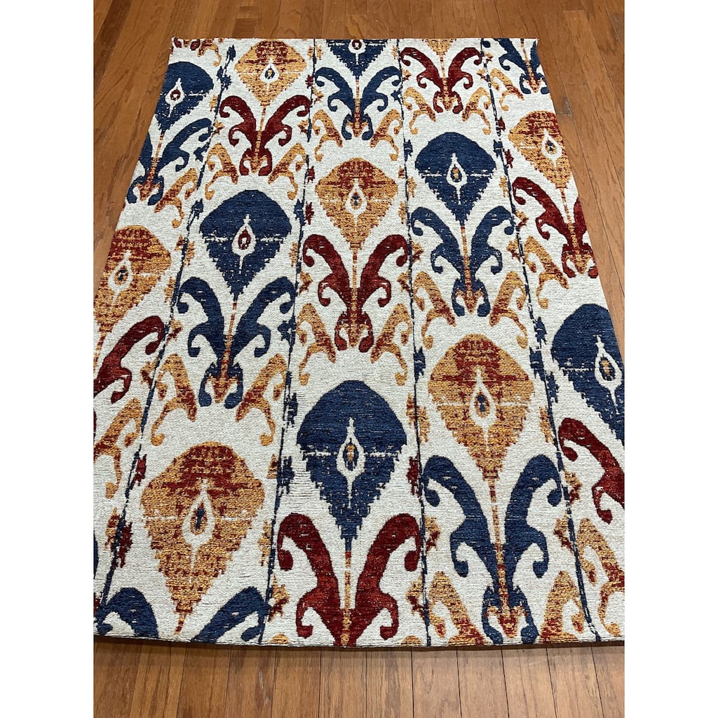 HERAT ORIENTAL Handmade Chenille Flatweave Ikat Rug - 4' x 6'