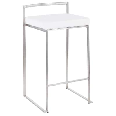 Silver Orchid Forrest Stainless Steel Stackable Fully Welded Counter Stool (Set of 3)