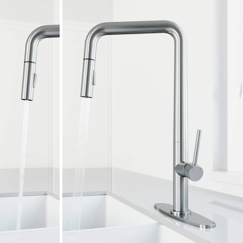 VIGO Parsons 18" H Single Handle Pull-Down Sprayer Kitchen Faucet