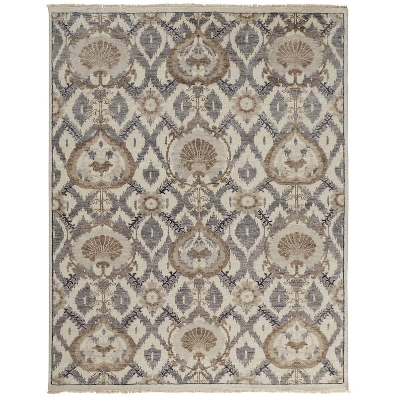 HomeRoots Floral Transitional Rectangle Area Rug - 12' x 15'