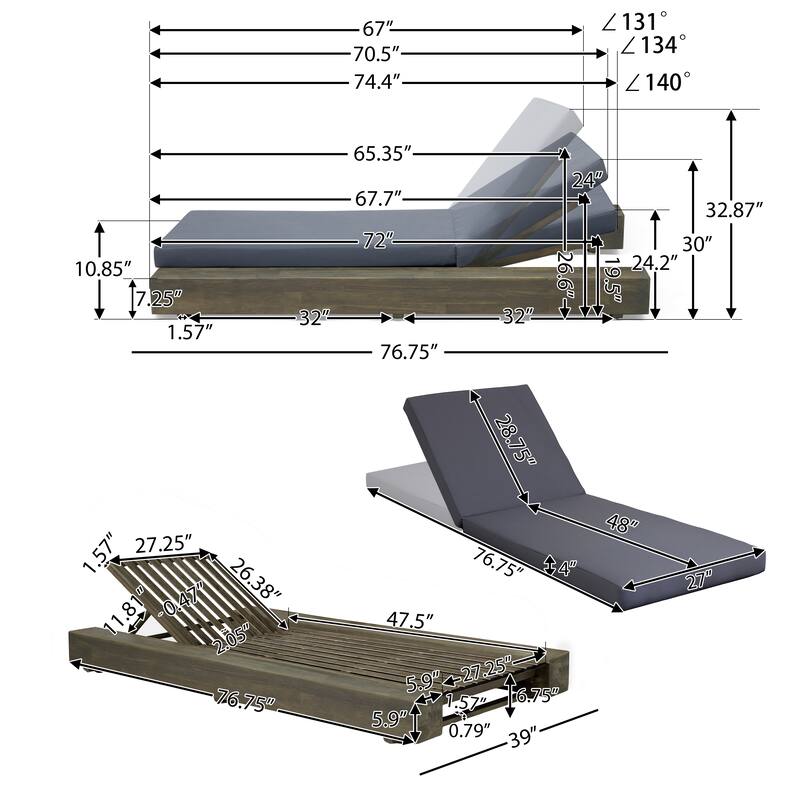 Broadway Acacia Chaise Lounges (Set of 2) by Christopher Knight Home