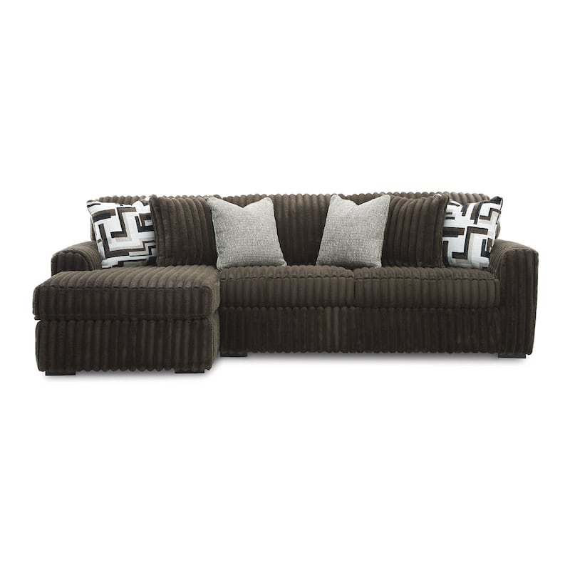 Signature Design by Ashley Midnight-madness Brown 2-Piece Sectional Sofa with Chaise - 120" W x 65" D x 40" H