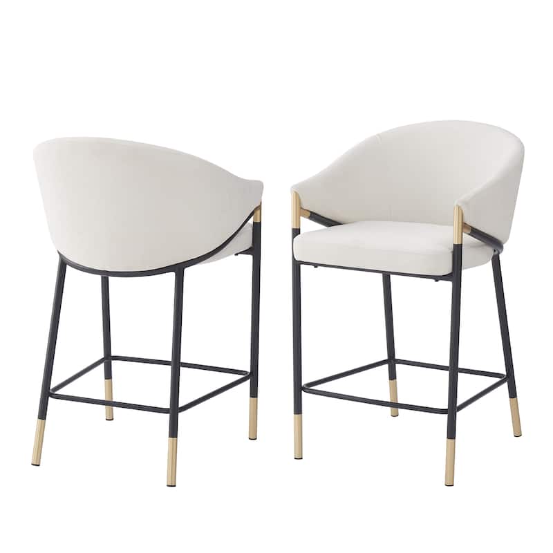 Christopher Knight Home - Soleil Modern 26" Seat Height Bar Stool with Curved Armrests & Gold Accents