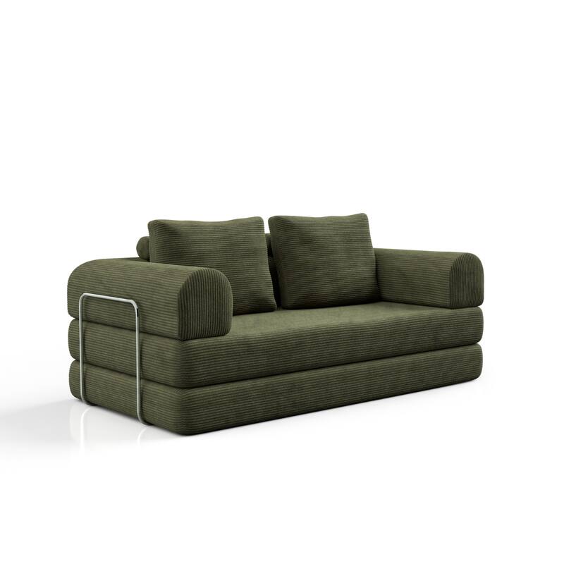 247 Shop At Home Sorai Modern Chenille Foam Modular Sofa with Pillows