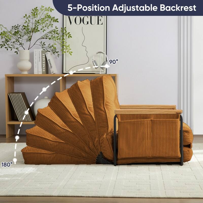 Mixoy Muti-Functional Folding Floor Sofa Bed,3-Seater,2-Seater,1-Seater Lazy Futon Sofa with 6 Position Adjustable Backrest