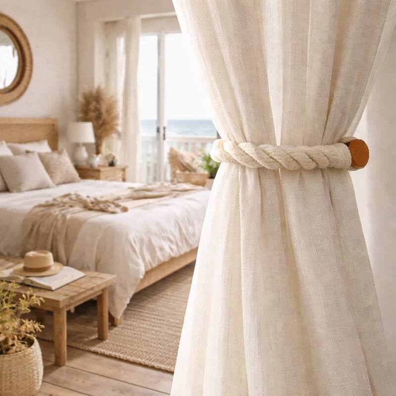 Twisted Curtain Tiebacks with Magnetic Closure 19.75 x 0.75 in